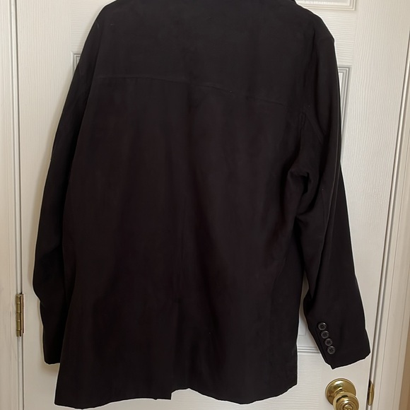 CEZANI Men’s Lux Suede-Cloth light Jacket Black L 4 Buttons front back slit 2 - Picture 2 of 7